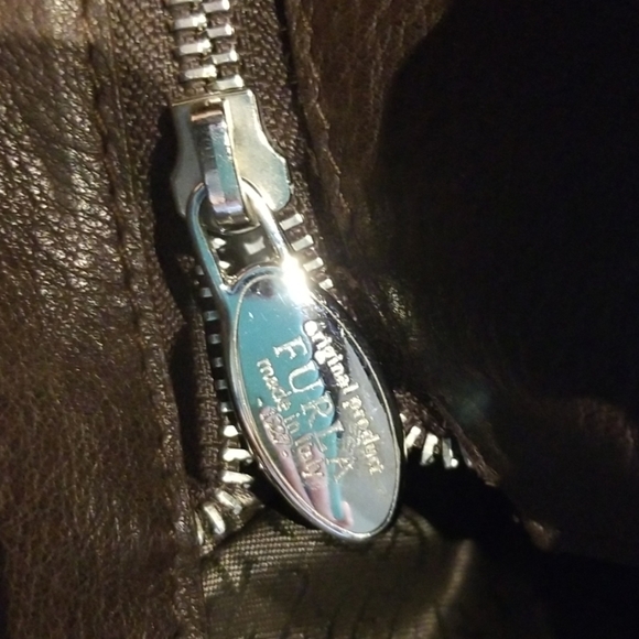 Furla chocolate brown leather satchel with ruffle - Picture 2 of 6